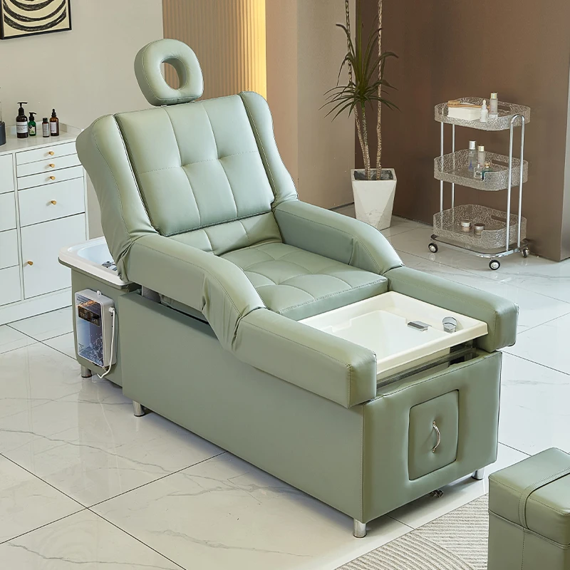 Health foot massage beauty shop special shampoo bed electric lift foot massage sofa bed beauty salon high-end head therapy bed - Image 2