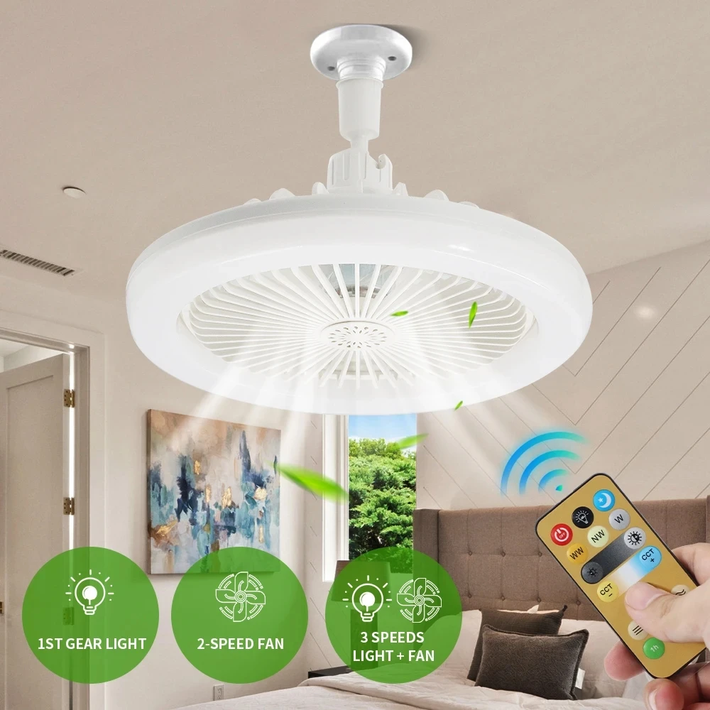 Smart 3 In 1 Ceiling Fan With Remote Control Lighting E27 Conversion Base 85-265v Lighting Base Suitable for Bedroom and Living - Image 6