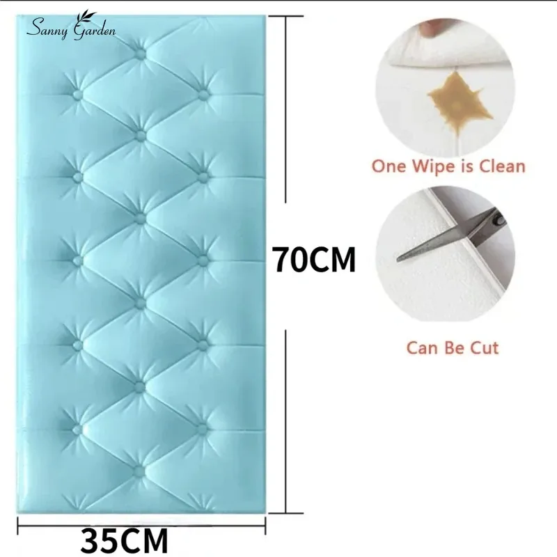 Home Decoration Anti-Collision 3D Soft Package Bed Sticker Thickened Self-Adhesive Wall Sticker Diy Tatami Headboard Bedroom - Image 2