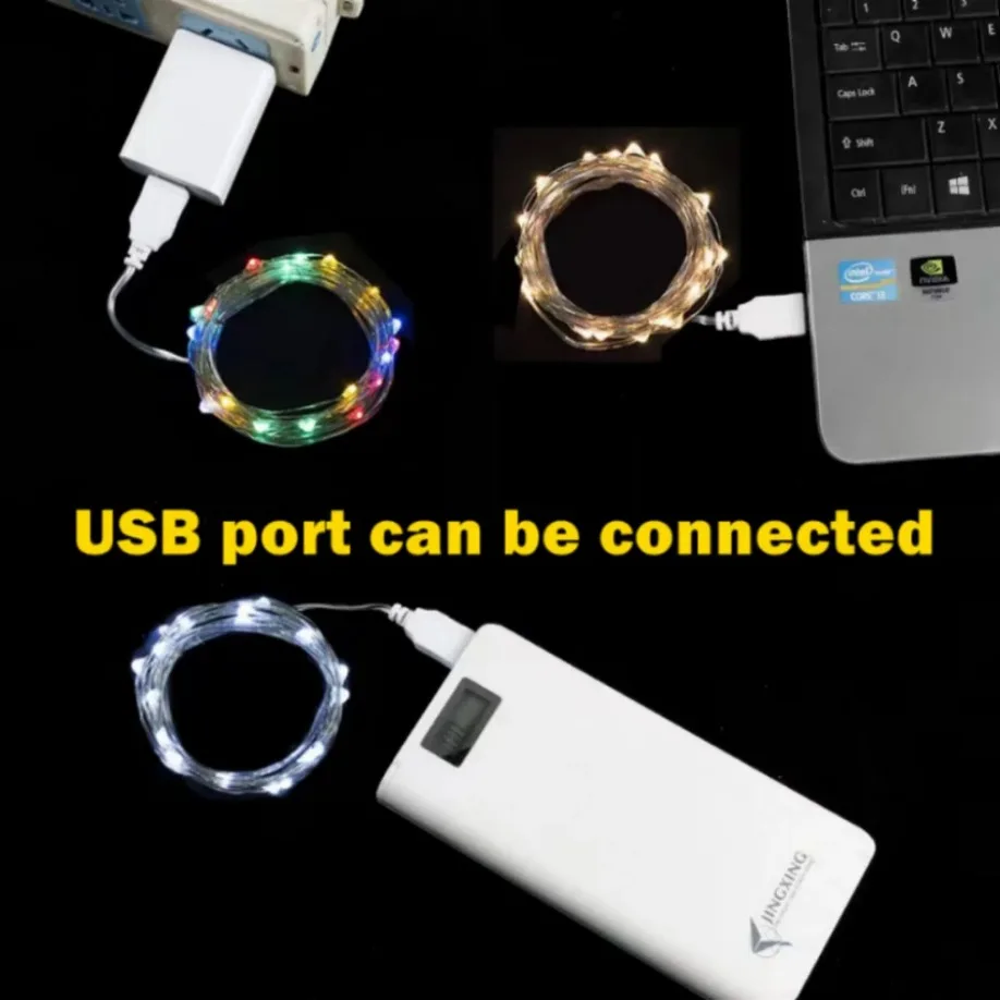 5/10/20M USB LED String Lights Copper Silver Wire Garland Light Waterproof Fairy Lights For Christmas Wedding Party Decoration - Image 3