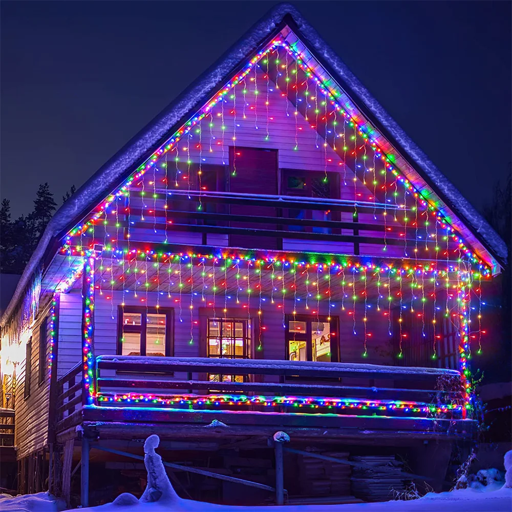 Christmas lights Curtain String Light Waterfall Outdoor Decoration 5M Droop 0.4-0.6m Fairy Led Lights for Garden Party Holiday - Image 6