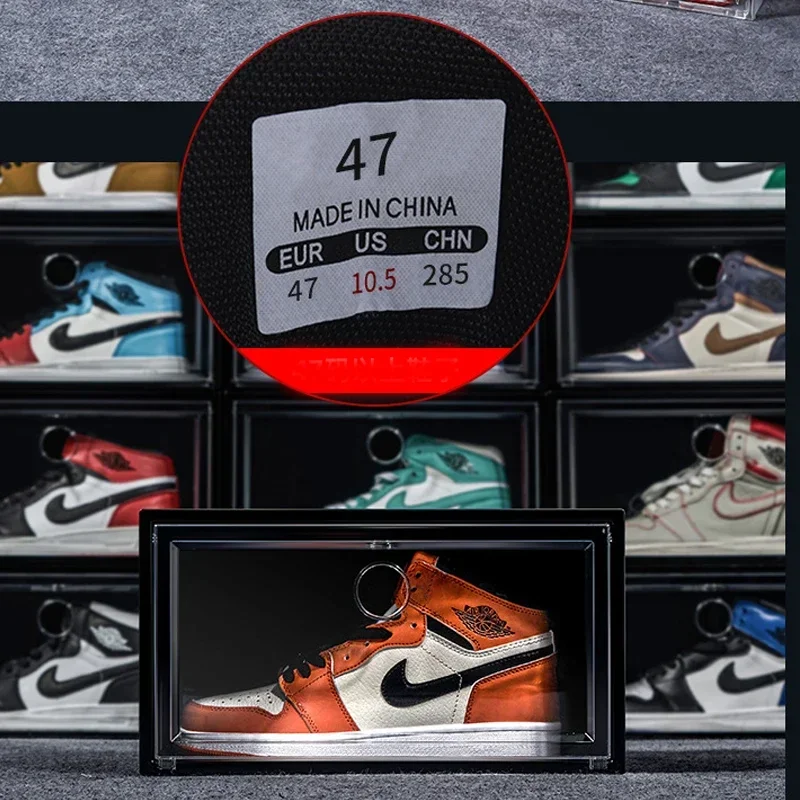 1pcs/set AJ Sneakers Box plastic shoe box Stackable Cabinet Storage Box high-top Dustproof AJ shoes organizers Shoe Rack - Image 2