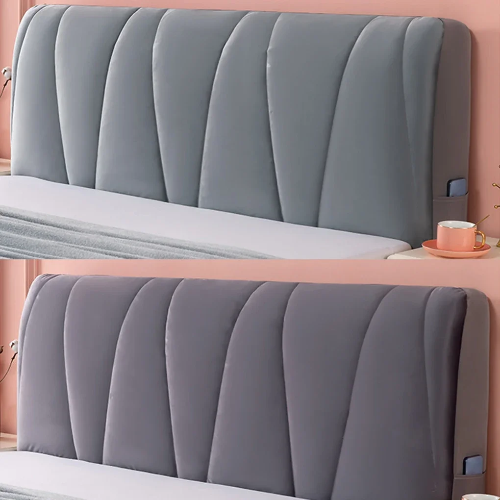 And Headboard With All-Inclusive Headboard Protector Cover Premium Double Elastic Bed Head Cover - Image 4