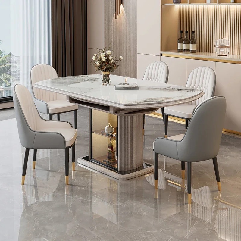 Round Dinning Table Modern Kitchen Mini Cafe Wooden Dining Tables Sets Luxury High Small Coffee Ceramic Sliding Coffe Study Bar