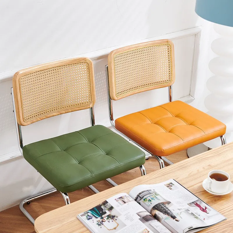 Nordic Style Office Rattan Chair Vintage Homestay Vintage Rattan Woven Dining Chair Home Study Living Room Backrest Chair 2024 - Image 2