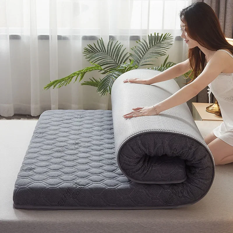 Thickened Folding Latex Mattress Home Dormitory Hotel Non-slip Single Double Cotton Mat Cushion Tatami for King Queen Size Bed - Image 2