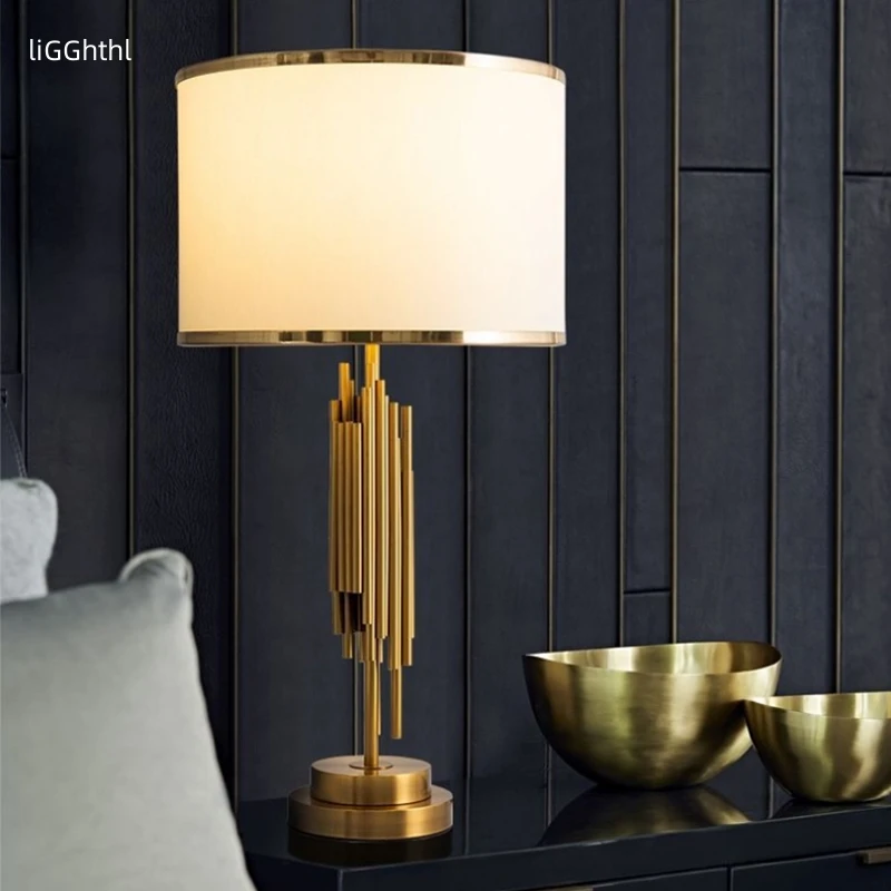 European Bedroom Nightstand LED Lamp Light Luxury Simple Modern Nightstand Lamp Nordic High-End Wedding Warm Creative Lamp