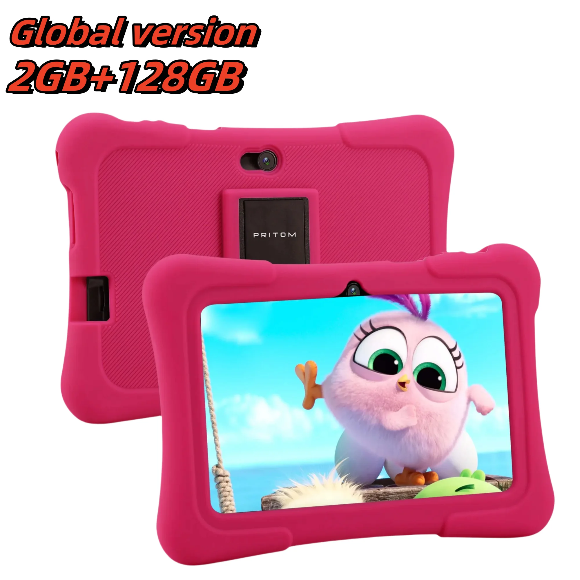PRITOM 7 Inch Kids Tablet Core Android 10 32GB WiFi Bluetooth Educational Software Installed 2GB+128GB running memory warranty