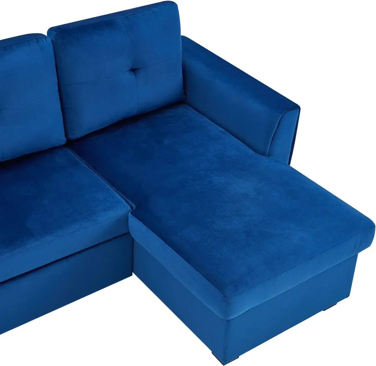 Sectional Sleeper Sofa, Flannel Pull Out Bed with Removable Chaise Longue, 3Seater Sofa Bed with Storage Ottoman for Living Room - Image 6
