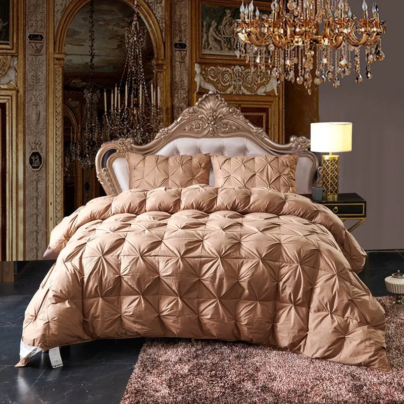 100% Goose Down Soft Duvet Luxury Blanket King Queen Twin Size Comforter Bedding Filler Bread Shape Super Warm Quilt - Image 3