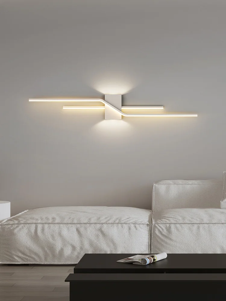 Wall lamp living room TV background wall wall lantern minimalist strip lamp bedroom bedside decoration aisle lamps bracket light - Image 5