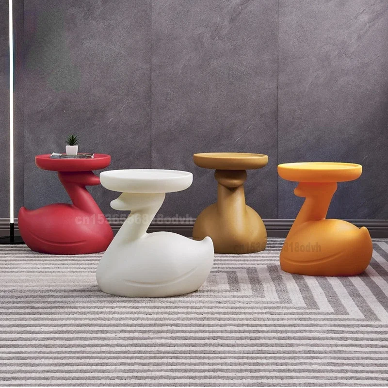 Designer Duck Shape Side Table, Creative Living Room Plastic Children's Coffee Table, Nordic Modern Minimalist Mini Tea Table - Image 4