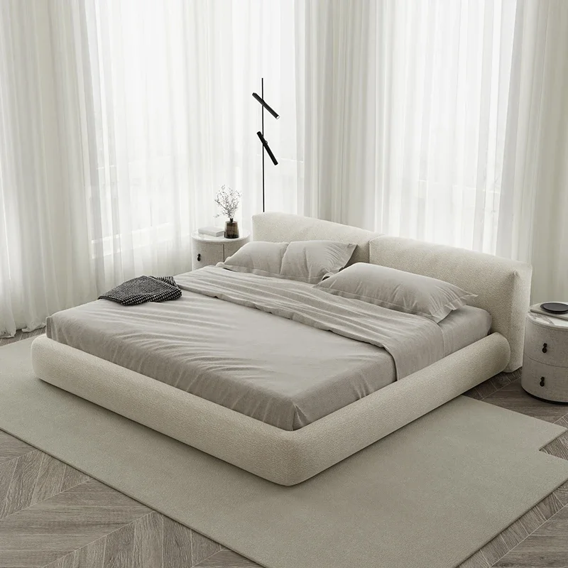 Sale Soft Bedroom Double Bed Simple Kawaii Elastic Modern Twin Queen Beds Upholstered Sleeping Camas De Dormitorio Furniture - Image 3