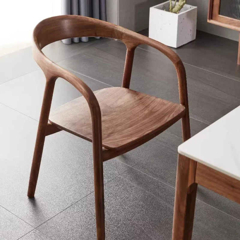 New Chinese-style solid wood dining chair, home armrest backrest, black walnut desk, Comet armchair, master, tea stool.