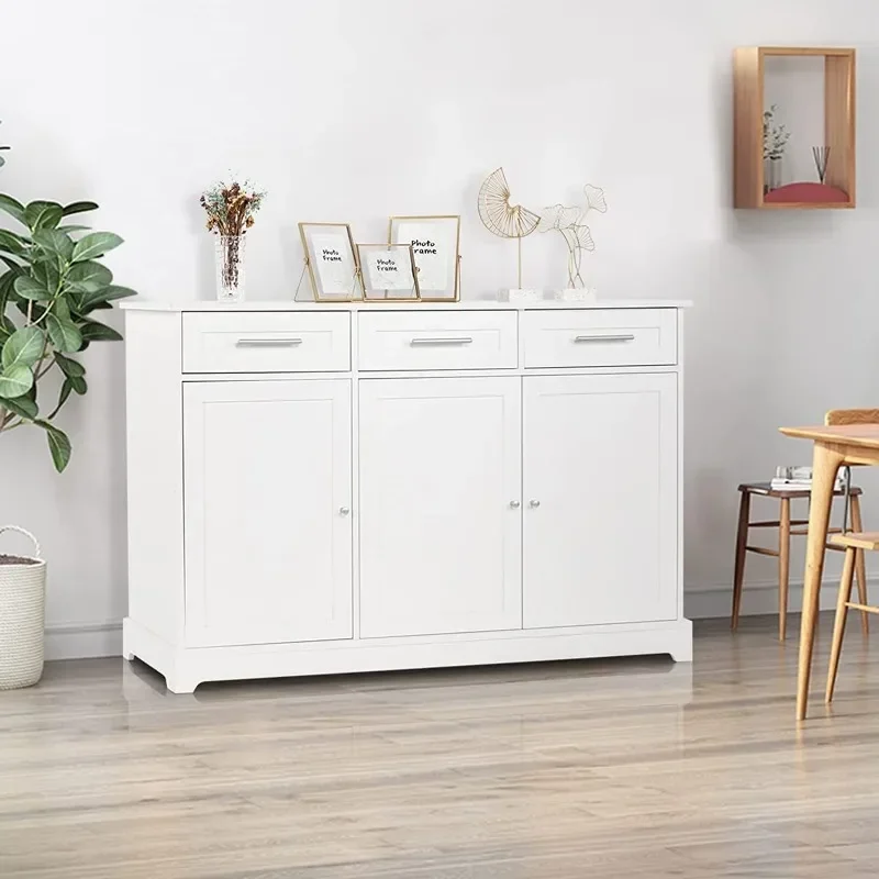 Sideboard Cabinet Buffet Table Kitchen Storage Cabinet White Credenza Sideboards and Buffets with Storage Coffee Bar Cabinet - Image 2