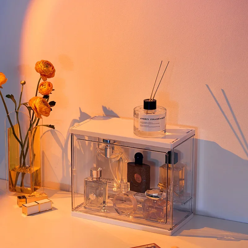 Perfume Storage Box Dustproof Acrylic Display Cabinet Light Luxury Simple Dressing Table Cosmetic Desktop Organizer - Image 5