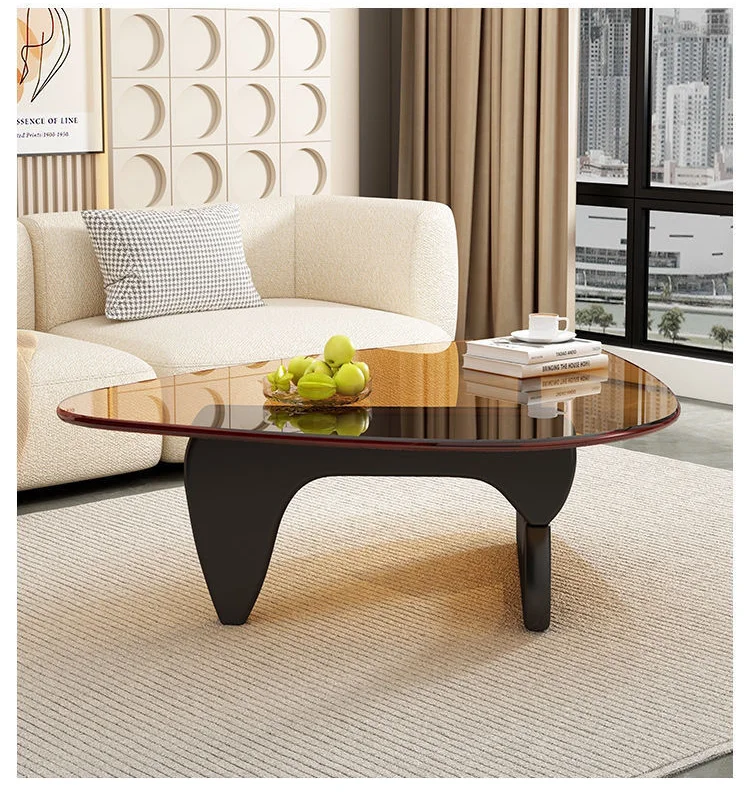 Nordic Living Room Home Simple Light Luxury Creative Special-shaped Transparent Solid Wood Glass Small Tea Table - Image 6