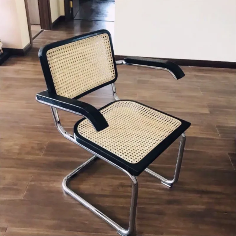 IHOME Medieval Leisure Internet Celebrity Designer Dining Chair Home Minimalist Backrest Rattan Chair Nordic Solid Wood Chair - Image 6