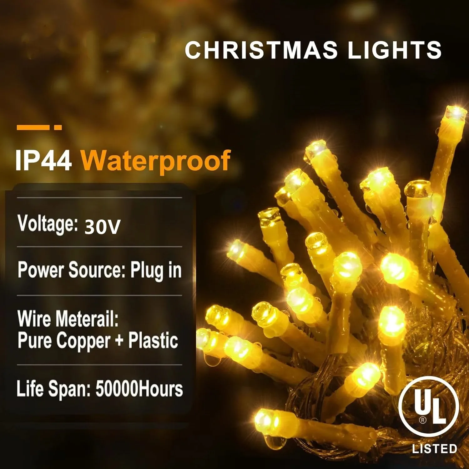 Christmas Decorations Festoon Led Icicle Curtain Lights Outdoor Warm White With White Flash Fairy Light Clear Wire New Year 2025 - Image 4