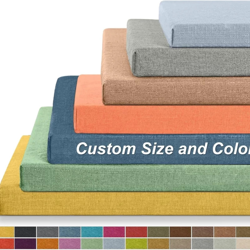 Custom Size Bench Cushions Indoor Personalized Size Seat Thick Cushions Soft Foam Furniture Cushions Long Chair Seat Pad Cushion