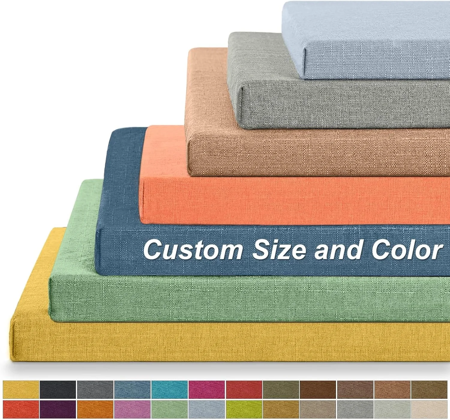 Custom Size Bench Cushions Indoor Personalized Size Seat Thick Cushions Soft Foam Furniture Cushions Long Chair Seat Pad Cushion