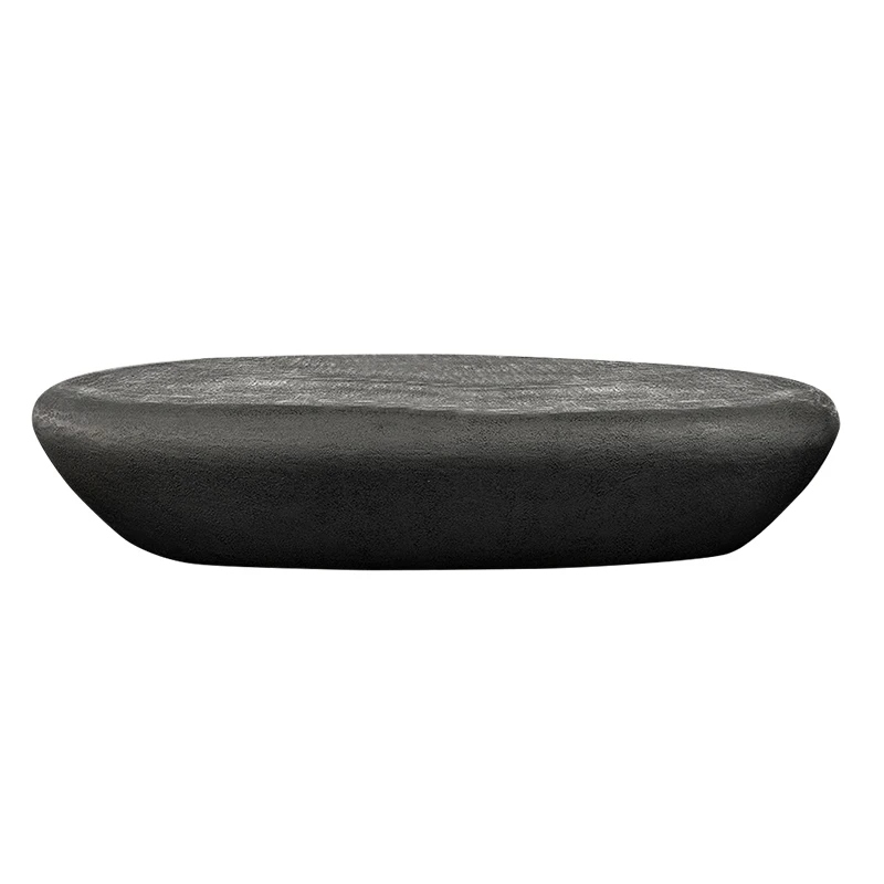 Italian designer minimalist industrial low height oval stone coffee table modern outdoor garden furniture - Image 6