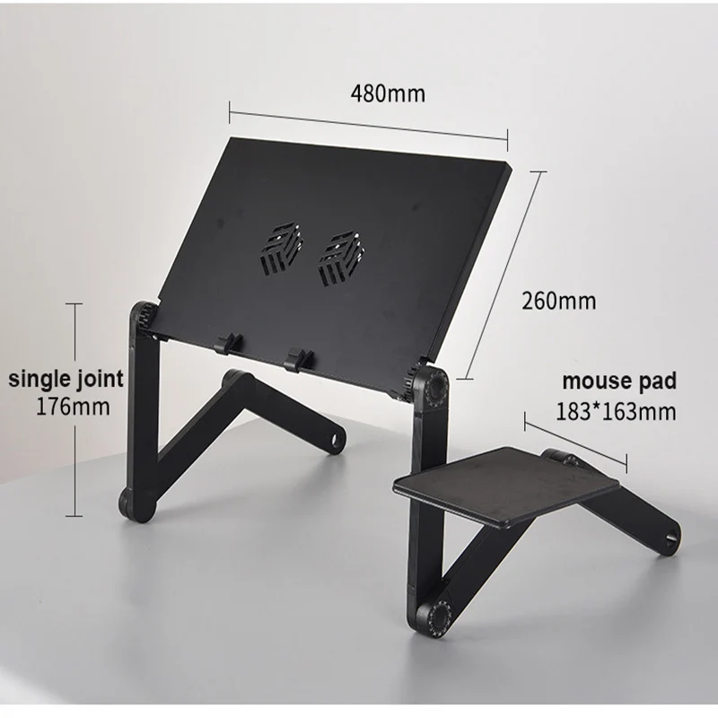 Adjustable Aluminum Lazy Laptop Desk For Bed Table Ergonomic Portable Laptop Stand Tray Sofa Bed - Image 3