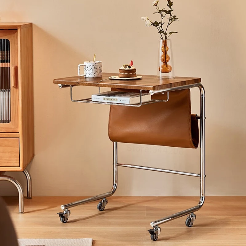 Tookfun Linsy Home Retro Style Mobile Table Bedside Desk Home Small Apartment Computer Office Desk Wheels Can Be Locked - Image 5