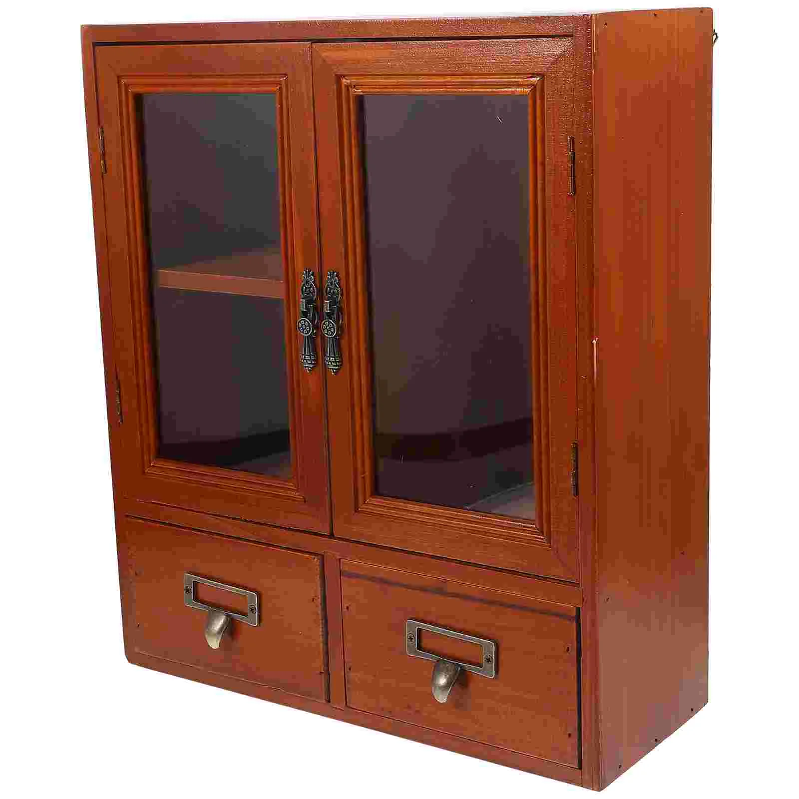 Wall Wooden Cabinet Countertop Storage Showcase Rural Furniture House Decoration Display for - Image 3