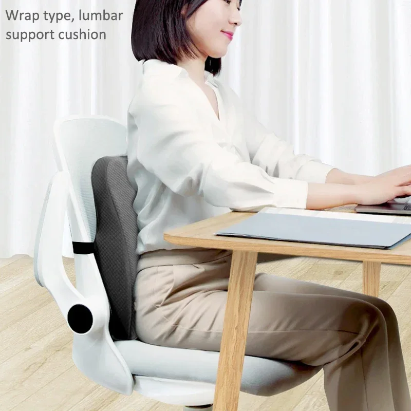 Memory Foam Seat Cushion Waist Back Support Pillow Set Orthopedic Ergonomic Coccyx Relief Hip Lumbar Pad for Office Chair Car - Image 2