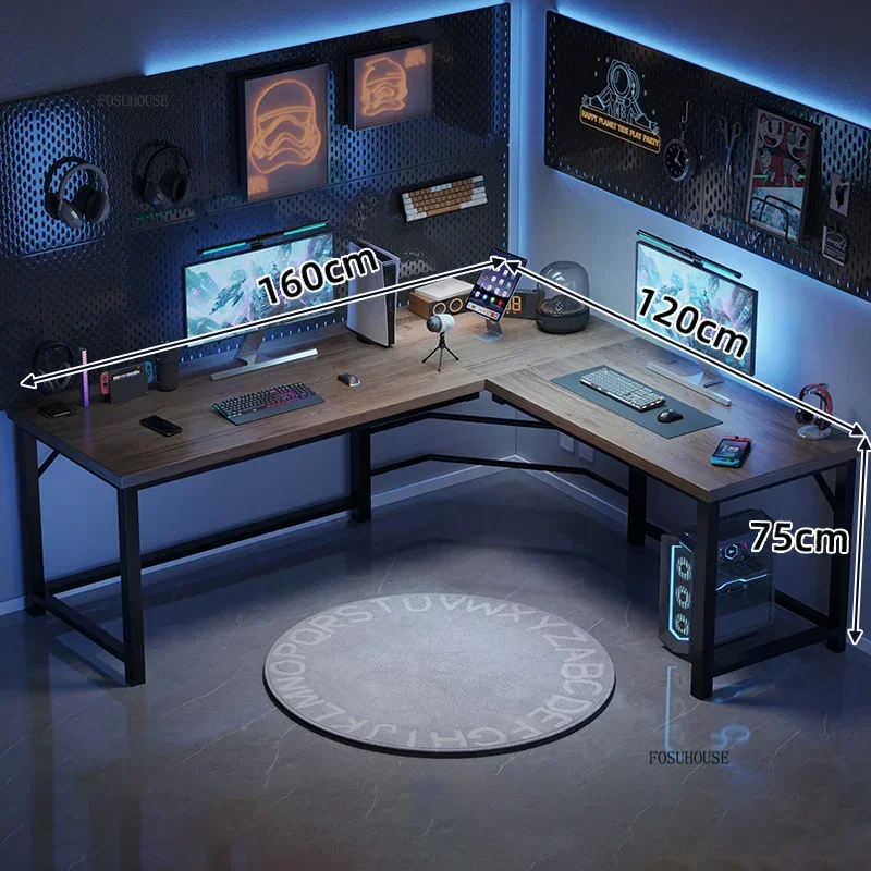 Nordic Corner Computer Desks Desktop Gaming Tables Home Double Desks Bedroom Office Desks Creative Corner Student Study Table A - Image 5