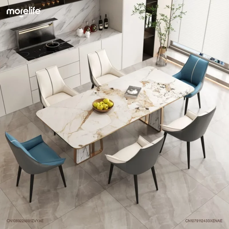Nordic Dining Chairs Beautiful Comfortable Faux Leather Light Luxury Modern Minimalism Trendy Chair Sillas Home Furniture K01