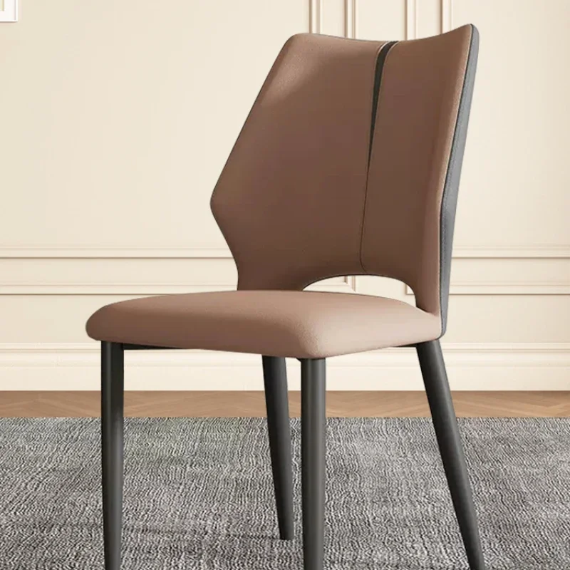 Hotel Leather Chair Lounge Party Mini Dining Chairs Luxury Cheerful Kitchen Recliner Armchair Chaise Salle A Manger Furniture - Image 4