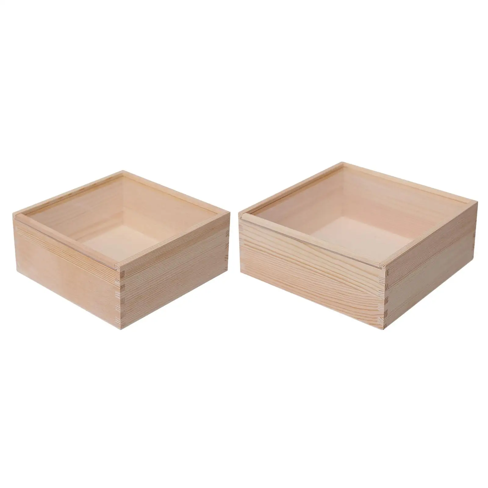 Wooden Storage Box with Clear Acrylic Lid Jewlery Storage Organizer Treasure Display Case Gift Box Table Decoration - Image 6