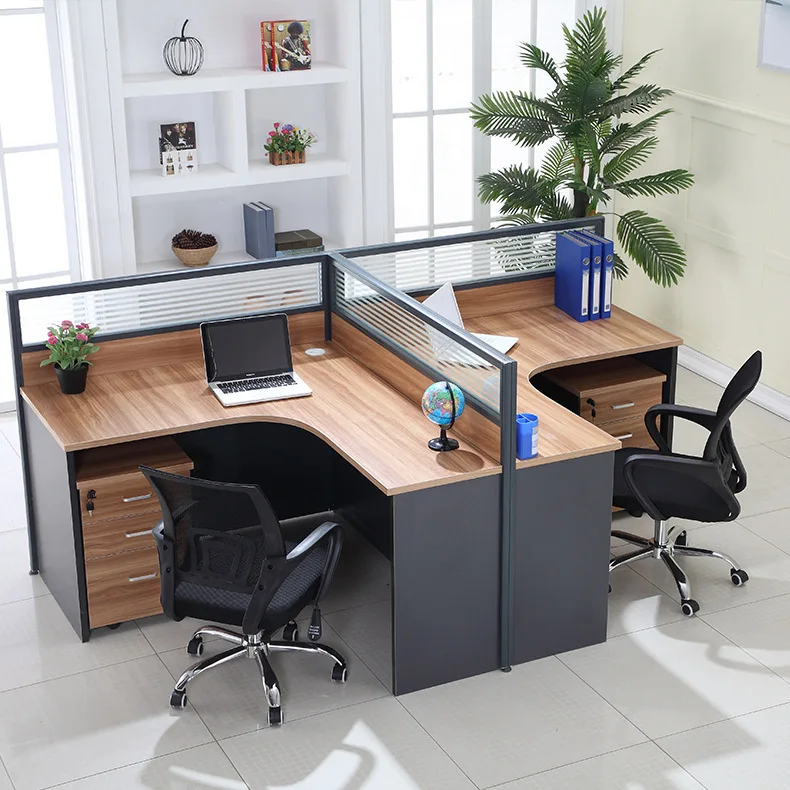 T shaped Staff Desk Office Furniture commercial 6 Person Modular partition workstation office table and chair Bureau de travail - Image 5