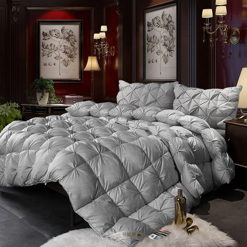100% Goose Down Soft Duvet Luxury Blanket King Queen Twin Size Comforter Bedding Filler Bread Shape Super Warm Quilt - Image 6