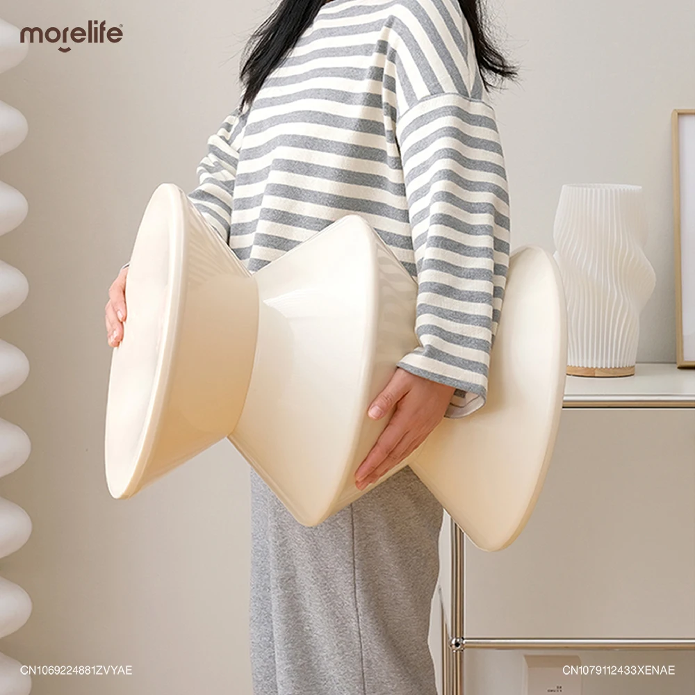 Round Small Coffee Table Plastic Footstool Living Room Sofa Side Tables Shoe Changing Stool Bedroom Small Nightstands Furniture - Image 5