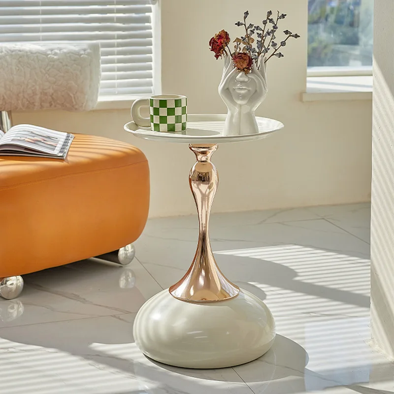 Coffee Tables Nordic Accent Metal Round Modern Side Set Living Room Furniture Luxury Marble - Image 2