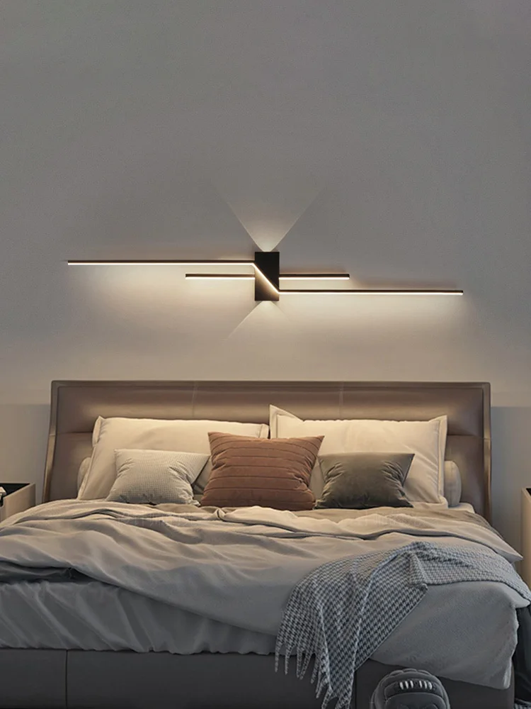 Wall lamp living room TV background wall wall lantern minimalist strip lamp bedroom bedside decoration aisle lamps bracket light - Image 3