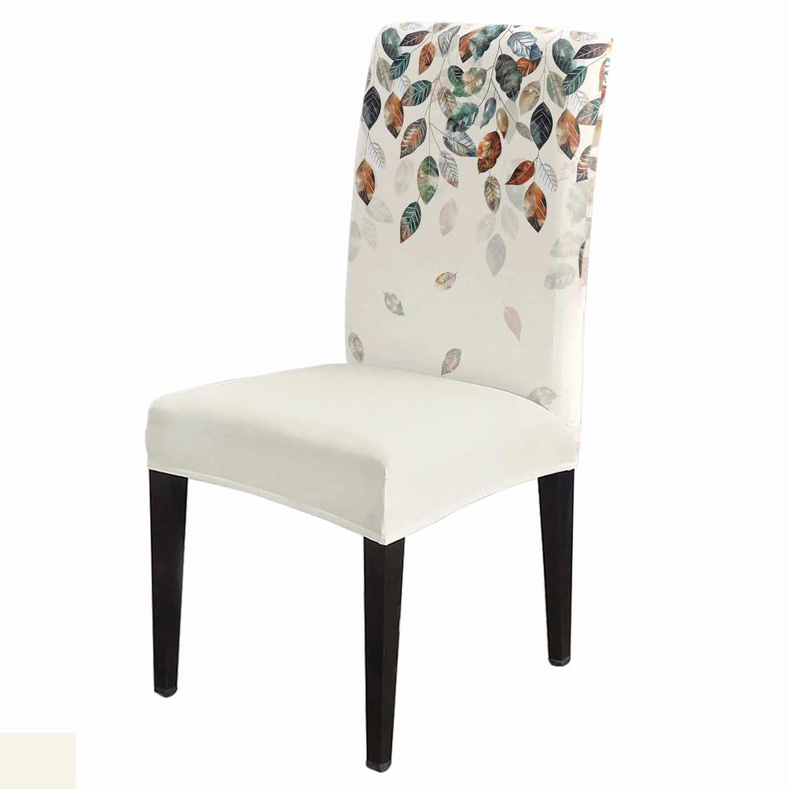 Autumn Yellow Leaves Plant Stretch Chair Cover Hotel Dining Room Banquet Wedding Party Elastic Seat Chair Covers