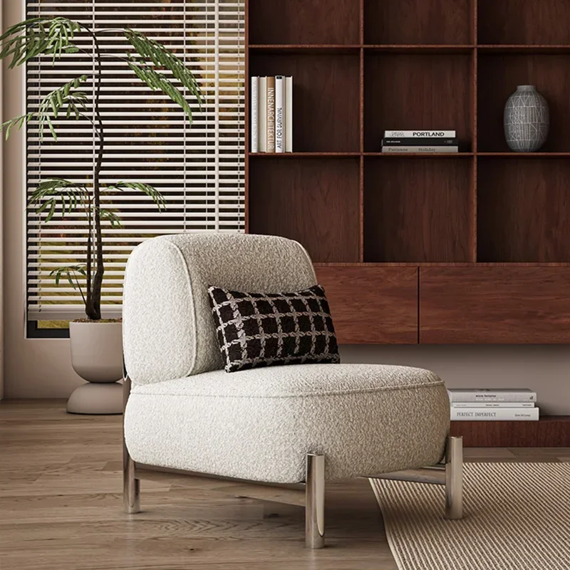Comfortable Hotel Chair Balcony Black Comfy White Chair Italian Fabric Sillones Para Sala De Estar Living Room Furniture - Image 2