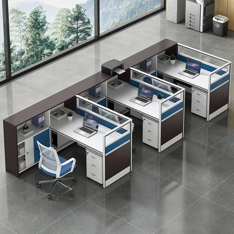 Staff office desk 4-person office screen desk partition computer office desk and chair combination staff desk multi-person - Image 5