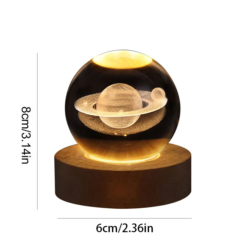 LED Night Light Milky Way Galaxy Solar System Crystal Ball Children Night Lamp Bedroom Ambient Light Creative Gift Night Light - Image 6