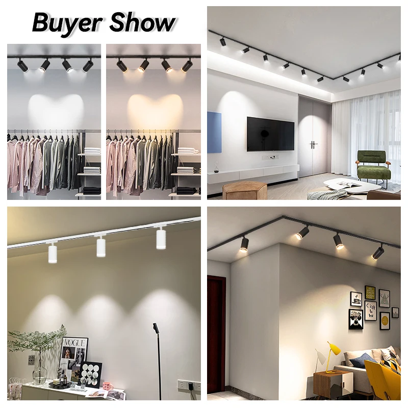 Led Track Light 85-265V COB Ceiling Track Lamp Rail Lighting System Set Rails Spot For Clothing Shop Living Room Store Home - Image 5