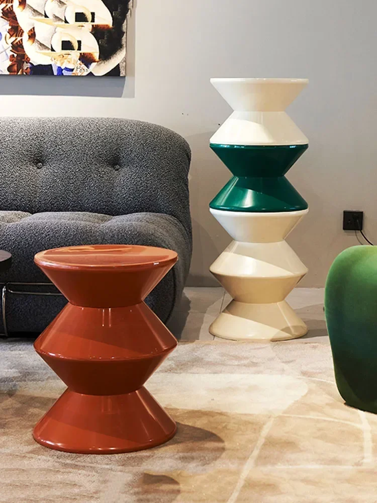 Round Coffee Table Plastic Nordic Home Furniture Living Room Sofa Side Tables Hallway Shoes Stool Balcony Small Desk Nightstands - Image 6
