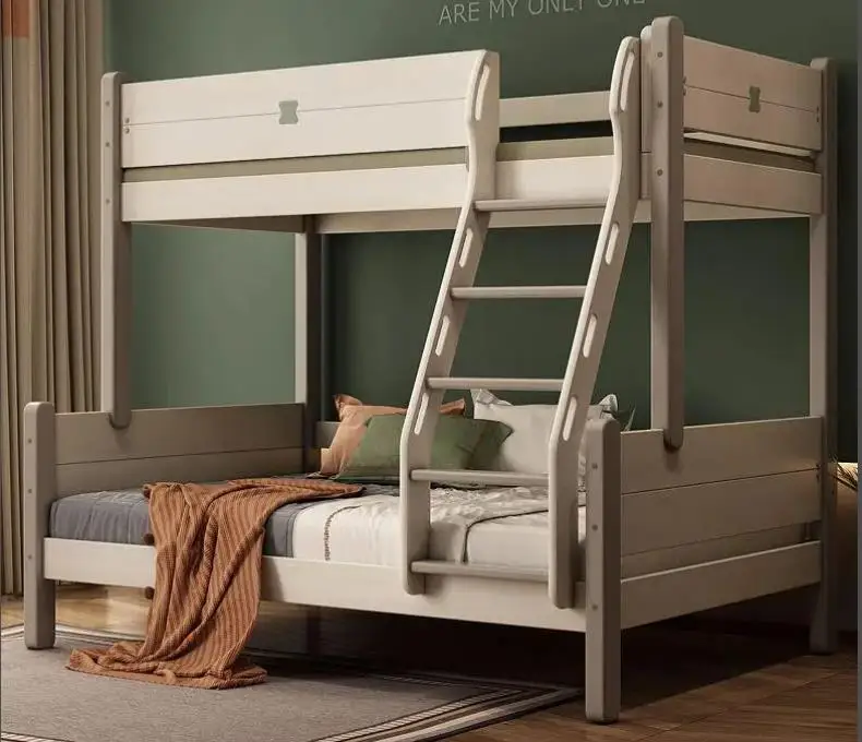 Wooden bunk bed for kids modern style kids bunk bed with children slide in stock - Image 6