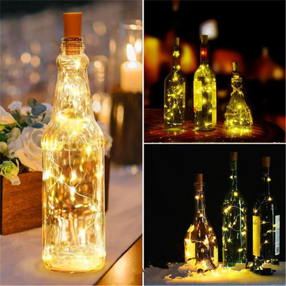 12 PCS Battery powered Wine cork bottle light 20LED Fairy light bar light birthday party bottle stopper light bar (With battery) - Image 2