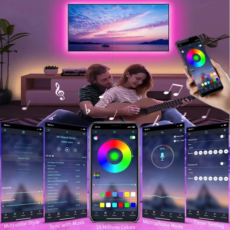 LED Strip Light WIFI Bluetooth Control 5050 RGB Led Lights Flexible Ribbon Luces Led 1M-30M 5V USB TV BackLight Room Decoration - Image 4