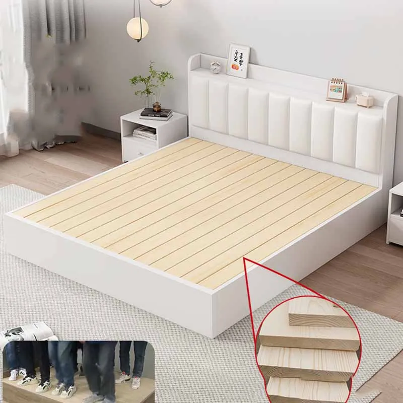 Elastic High End Double Bed Waterproof Kawaii Upholstered Queen Beds Twin Modern White European Camas De Dormitorio Furniture - Image 3