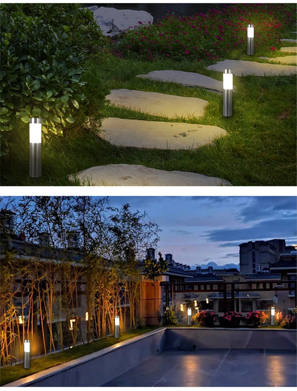 1/2/4 Pack Solar Garden Pathway Lights Outdoor LED Lighting Ground Plug Bollard Light for Patio, Gardens, Pathways,Lawn,Yard - Image 3